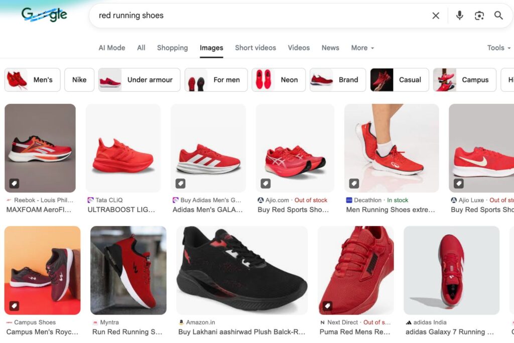 Image Search Resulst of Red Running Shoes